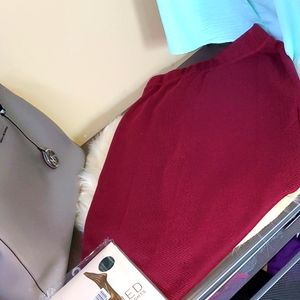 Burgundy/ Red Geo Style Skirt